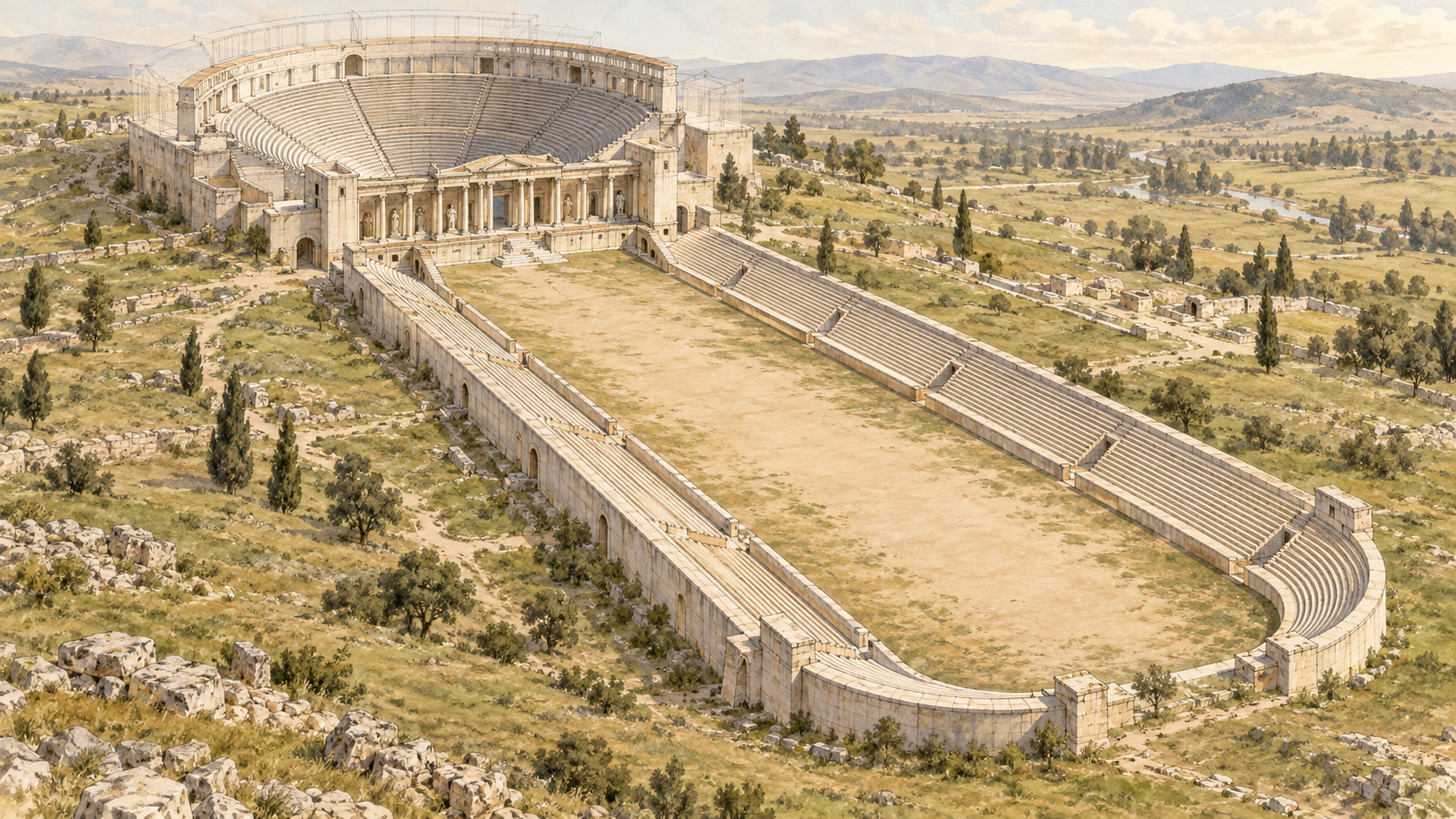 Theatre–Stadium — AI-assisted conceptual visualization